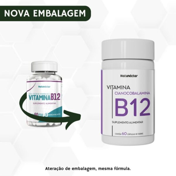 Vitamina B12 Cianocobalamina - 60 Cápsulas - Imagem 3