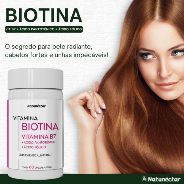 Vitamina Biotina - 60 Cápsulas - Imagem 3