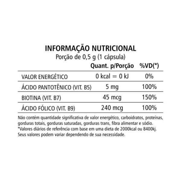 Vitamina Biotina - 60 Cápsulas - Imagem 2