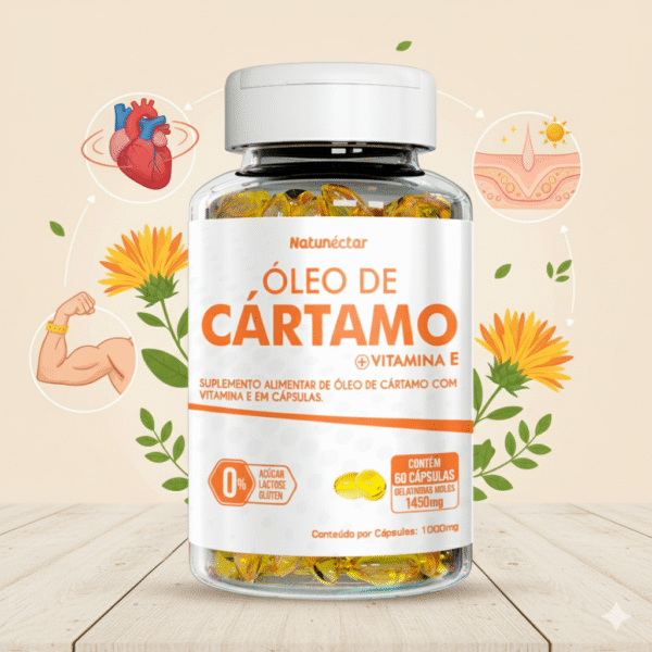 Óleo de Cártamo 1450mg - 60 Cápsulas - Imagem 3