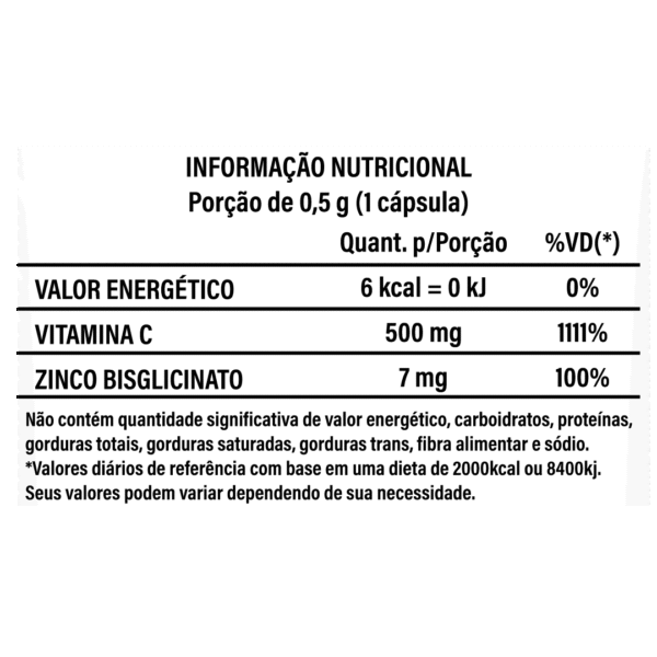 Vitamina C + Zinco - 60 Cápsulas - Imagem 2