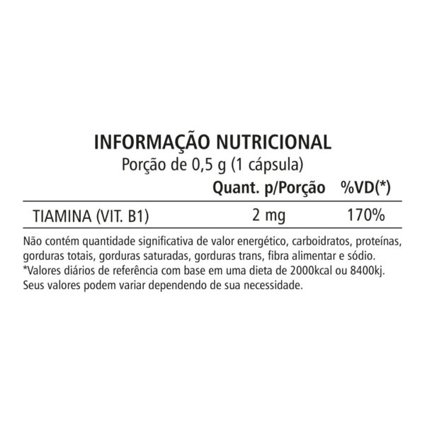 Vitamina B1 - 60 Cápsulas - Imagem 2